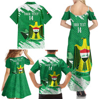 Iraq Football Custom Family Matching Summer Maxi Dress and Hawaiian Shirt Come On Lions of Mesopotamia