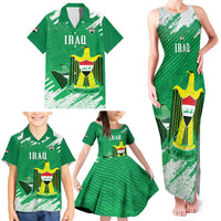 Iraq Football Custom Family Matching Tank Maxi Dress and Hawaiian Shirt Come On Lions of Mesopotamia