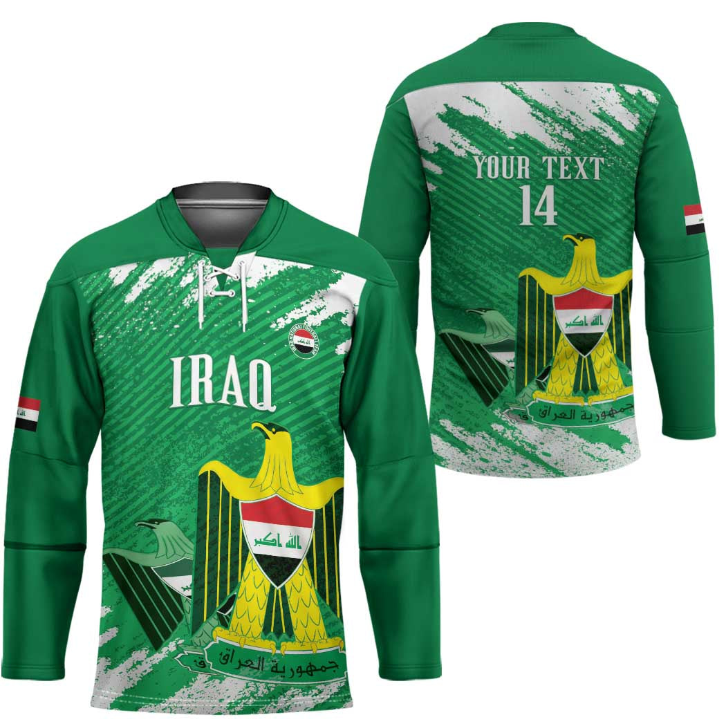 Iraq Football Custom Hockey Jersey Come On Lions of Mesopotamia