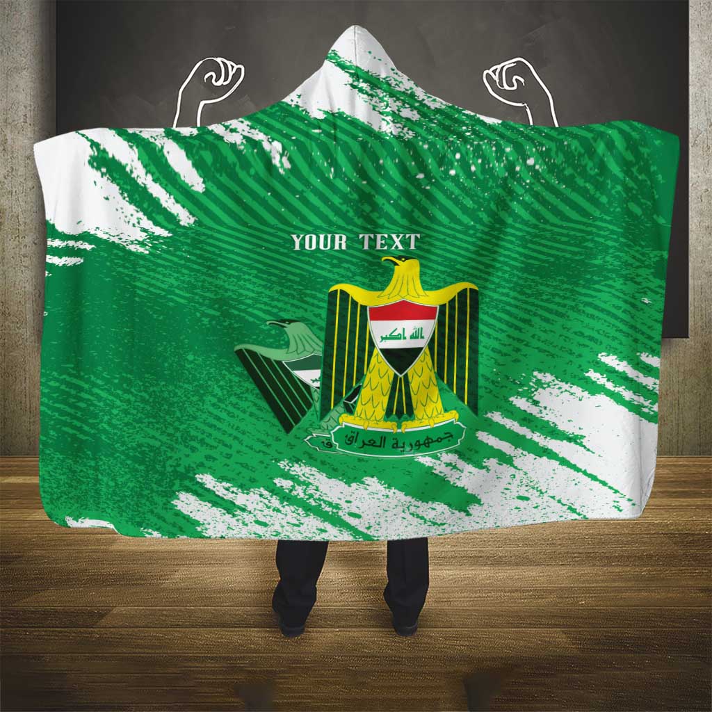 Iraq Football Custom Hooded Blanket Come On Lions of Mesopotamia