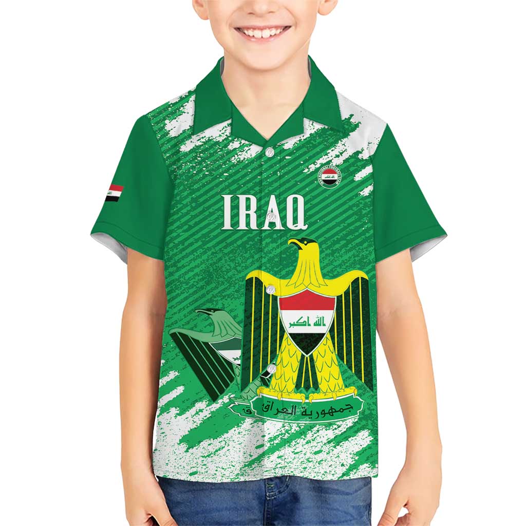 Iraq Football Custom Kid Hawaiian Shirt Come On Lions of Mesopotamia