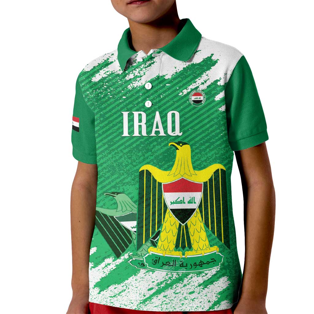 Iraq Football Custom Kid Polo Shirt Come On Lions of Mesopotamia
