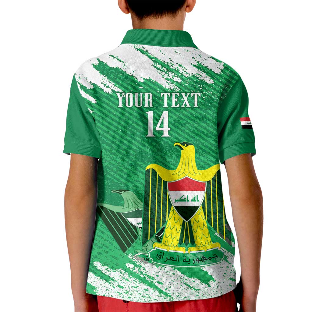 Iraq Football Custom Kid Polo Shirt Come On Lions of Mesopotamia