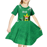 Iraq Football Custom Kid Short Sleeve Dress Come On Lions of Mesopotamia