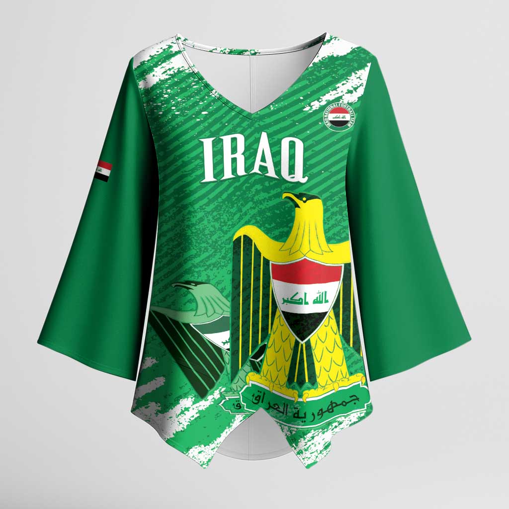 Iraq Football Custom Kimono Sleeve Blouse Come On Lions of Mesopotamia