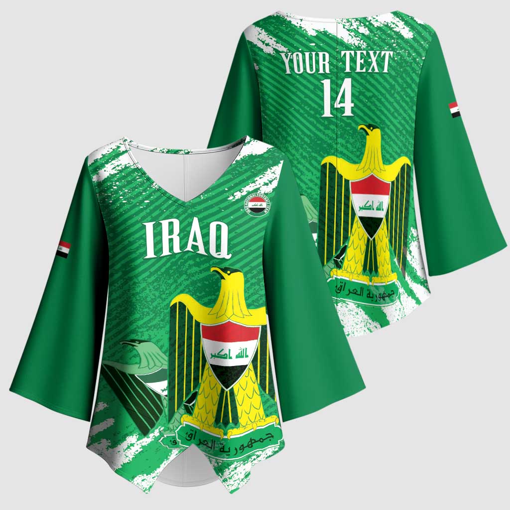 Iraq Football Custom Kimono Sleeve Blouse Come On Lions of Mesopotamia