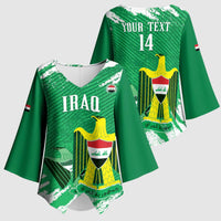 Iraq Football Custom Kimono Sleeve Blouse Come On Lions of Mesopotamia