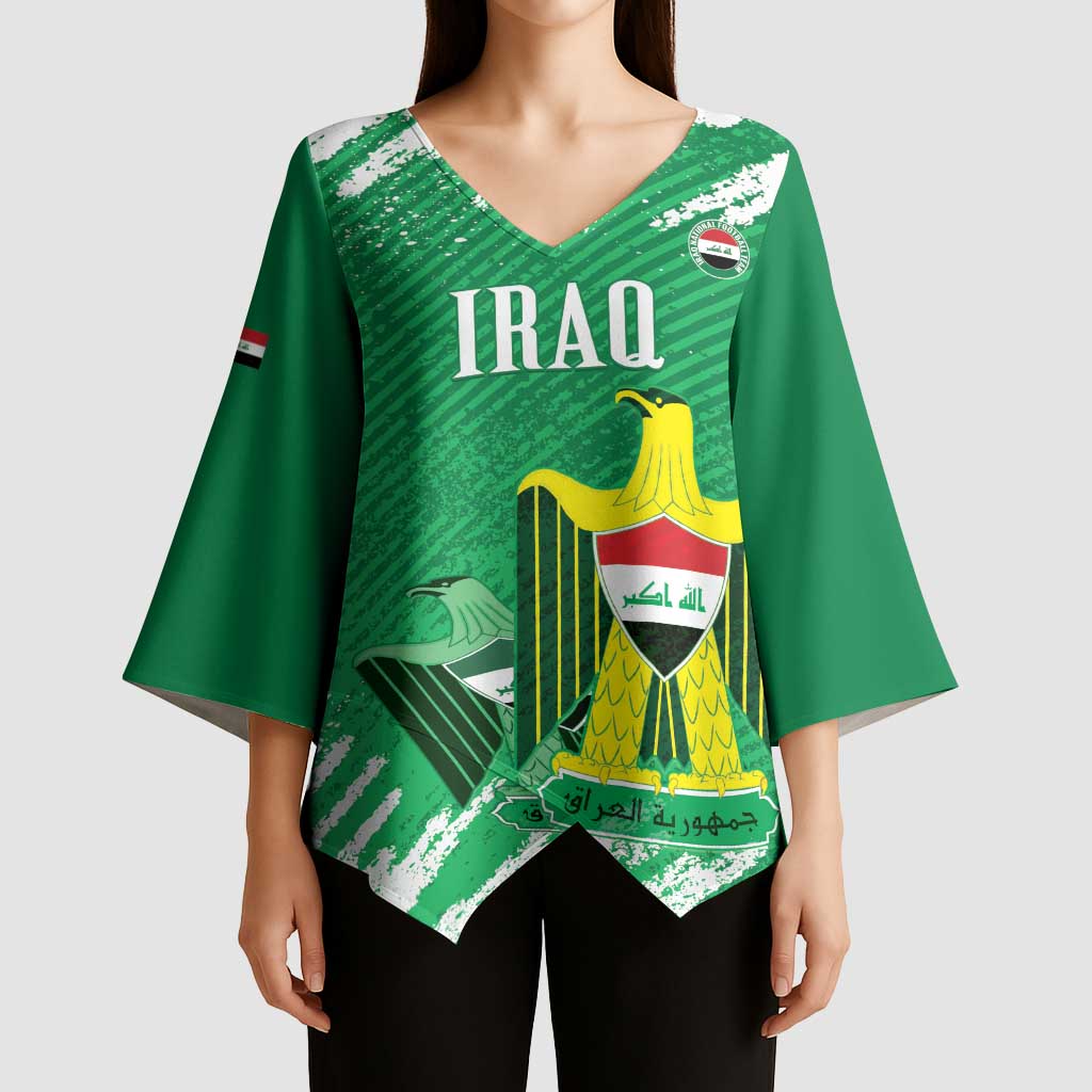Iraq Football Custom Kimono Sleeve Blouse Come On Lions of Mesopotamia