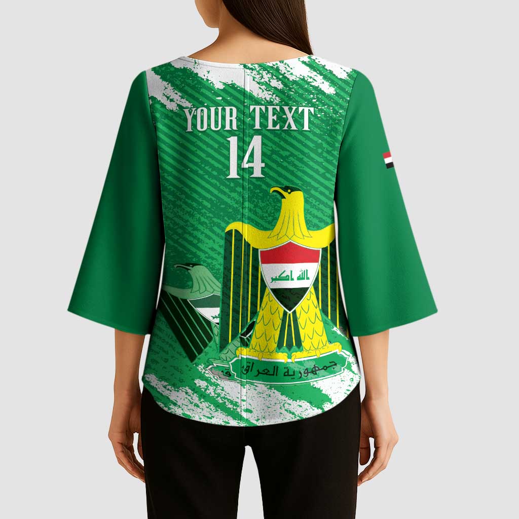 Iraq Football Custom Kimono Sleeve Blouse Come On Lions of Mesopotamia