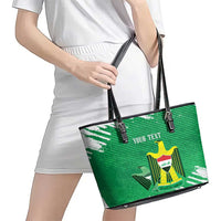 Iraq Football Custom Leather Tote Bag Come On Lions of Mesopotamia