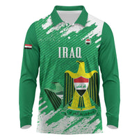 Iraq Football Custom Long Sleeve Polo Shirt Come On Lions of Mesopotamia