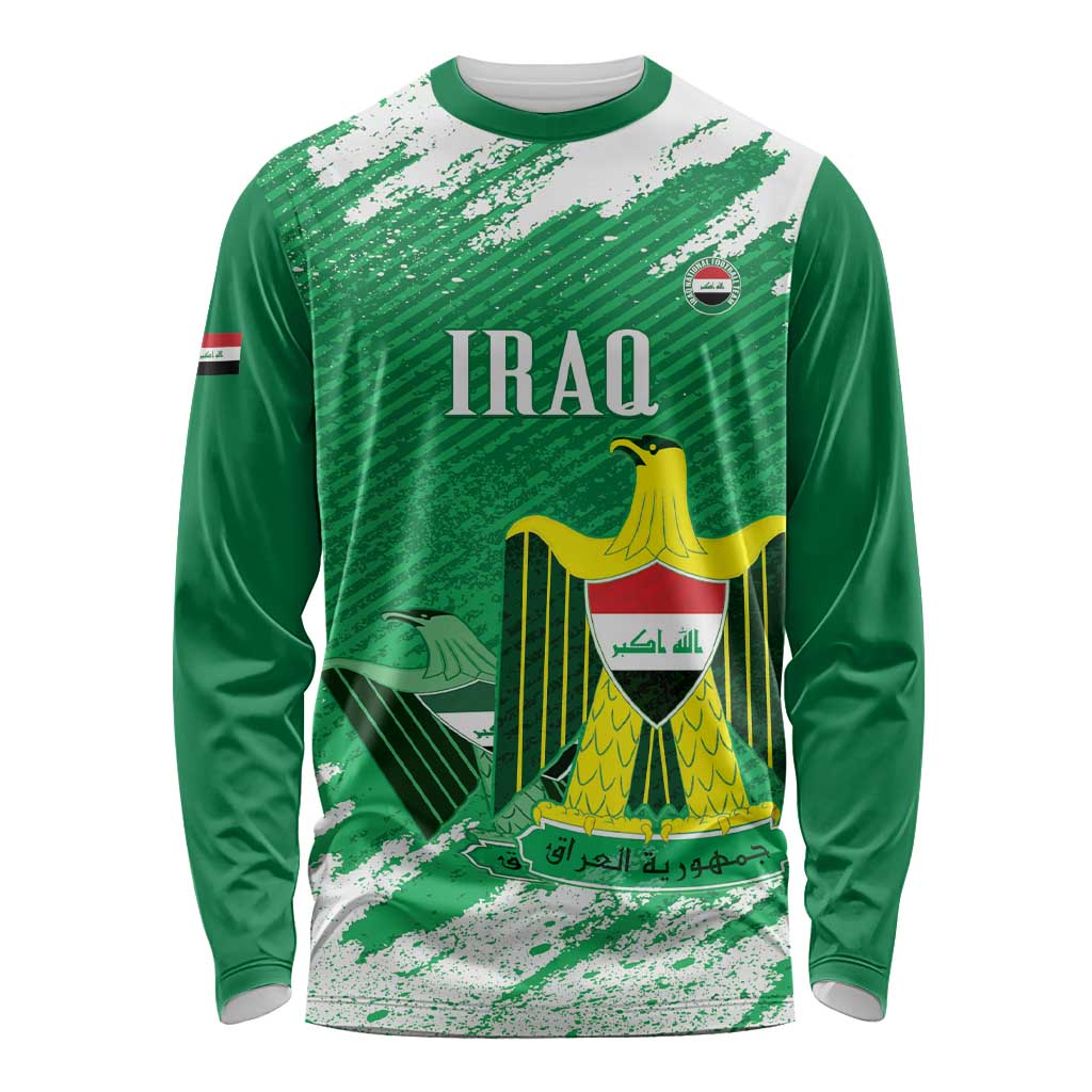 Iraq Football Custom Long Sleeve Shirt Come On Lions of Mesopotamia