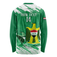 Iraq Football Custom Long Sleeve Shirt Come On Lions of Mesopotamia