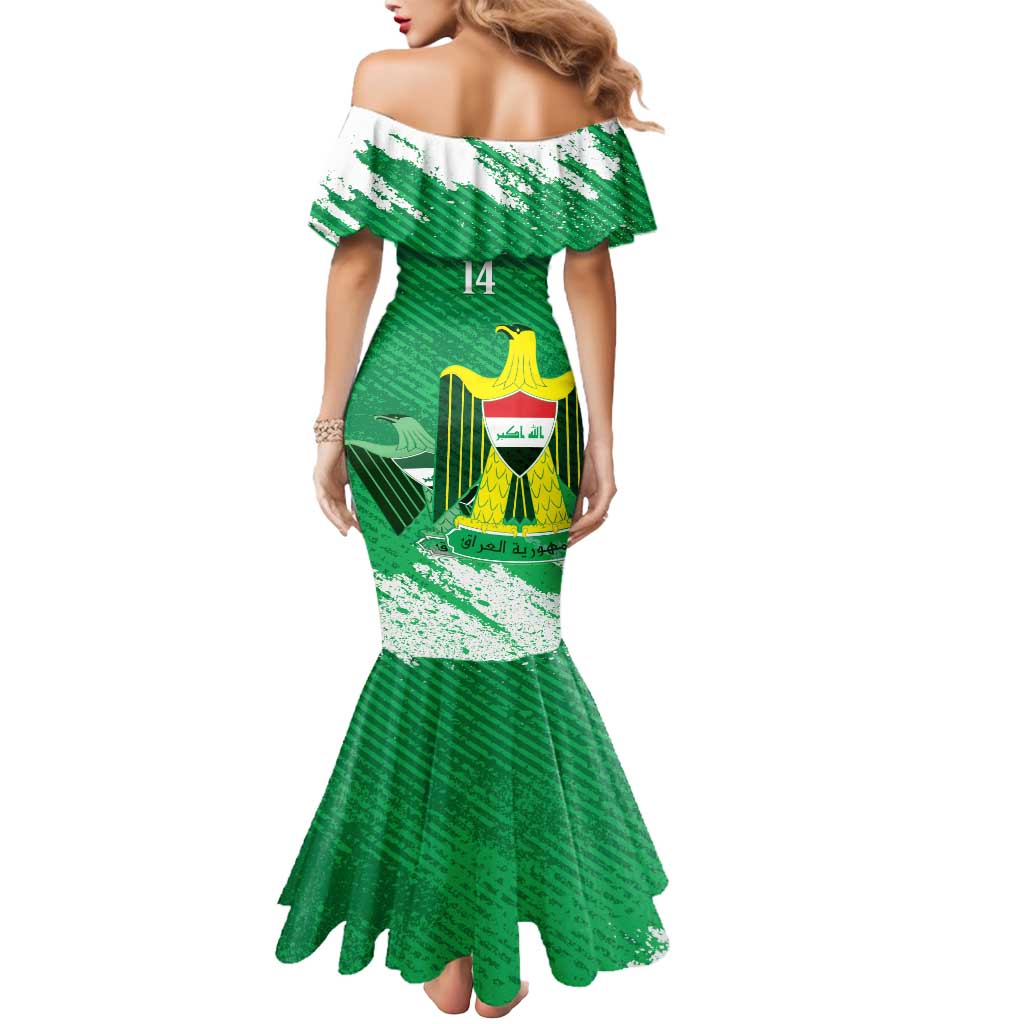 Iraq Football Custom Mermaid Dress Come On Lions of Mesopotamia