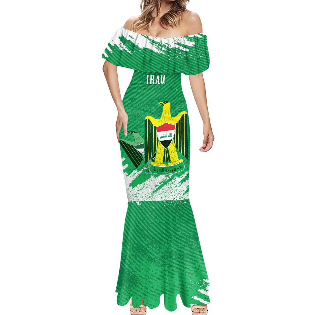 Iraq Football Custom Mermaid Dress Come On Lions of Mesopotamia