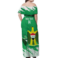 Iraq Football Custom Off Shoulder Maxi Dress Come On Lions of Mesopotamia