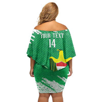 Iraq Football Custom Off Shoulder Short Dress Come On Lions of Mesopotamia