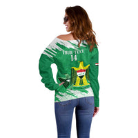 Iraq Football Custom Off Shoulder Sweater Come On Lions of Mesopotamia
