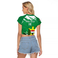 Iraq Football Custom Raglan Cropped T Shirt Come On Lions of Mesopotamia