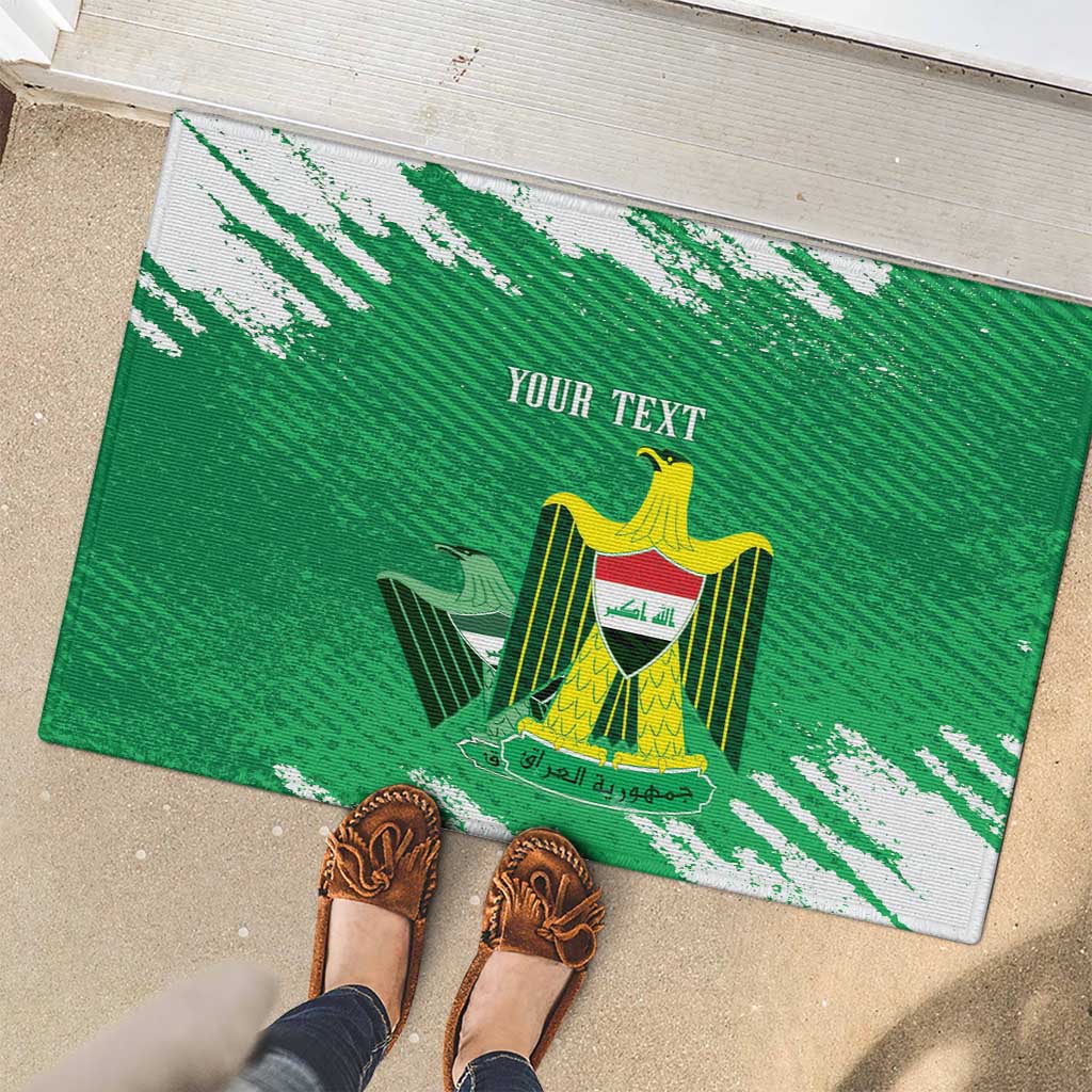 Iraq Football Custom Rubber Doormat Come On Lions of Mesopotamia