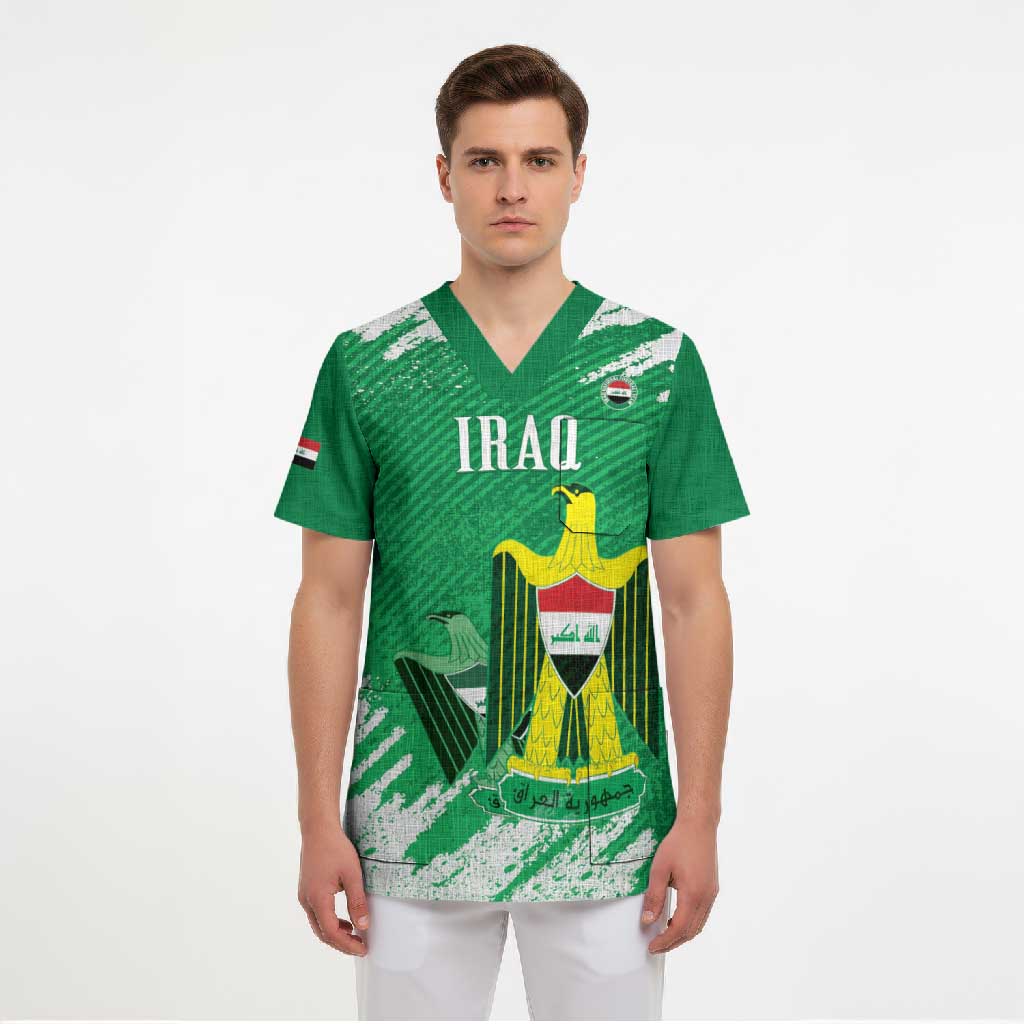 Iraq Football Custom Scrub Top Come On Lions of Mesopotamia