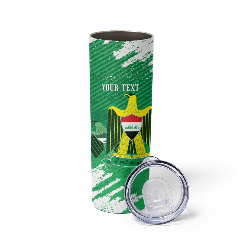 Iraq Football Custom Skinny Tumbler Come On Lions of Mesopotamia