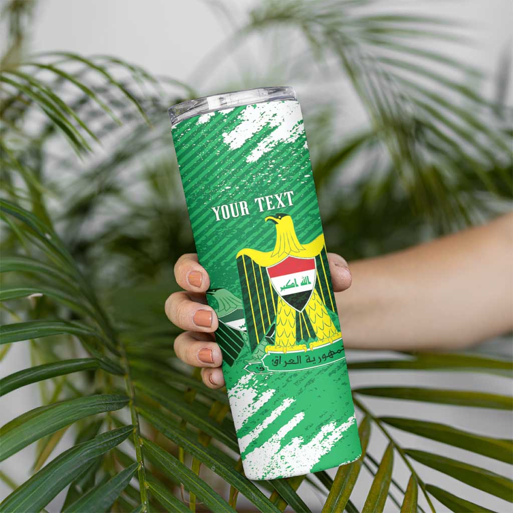 Iraq Football Custom Skinny Tumbler Come On Lions of Mesopotamia