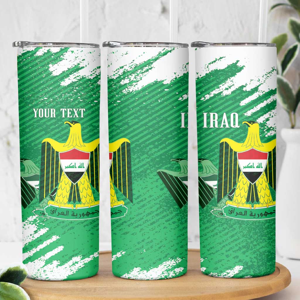 Iraq Football Custom Skinny Tumbler Come On Lions of Mesopotamia