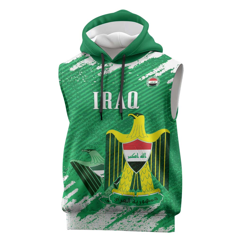 Iraq Football Custom Sleeveless Hoodie Come On Lions of Mesopotamia