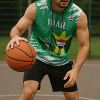 Iraq Football Custom Sleeveless Hoodie Come On Lions of Mesopotamia
