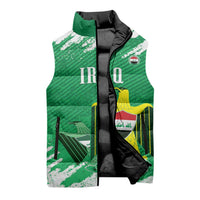 Iraq Football Custom Sleeveless Puffer Jacket Come On Lions of Mesopotamia