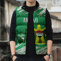 Iraq Football Custom Sleeveless Puffer Jacket Come On Lions of Mesopotamia