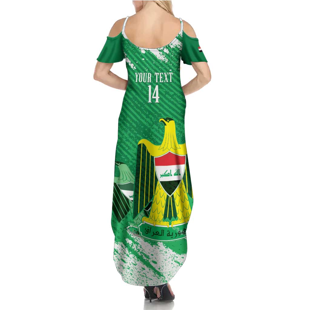 Iraq Football Custom Summer Maxi Dress Come On Lions of Mesopotamia