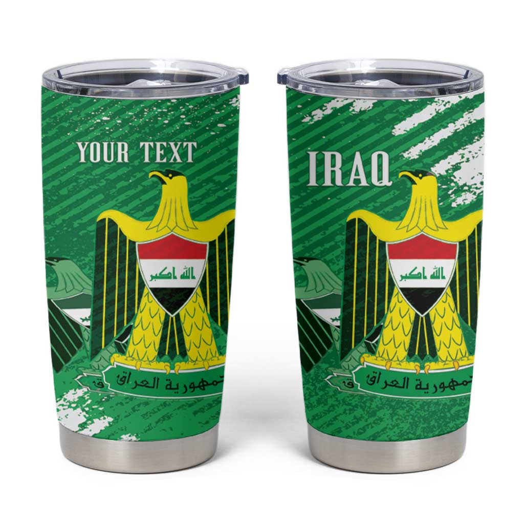 Iraq Football Custom Tumbler Cup Come On Lions of Mesopotamia