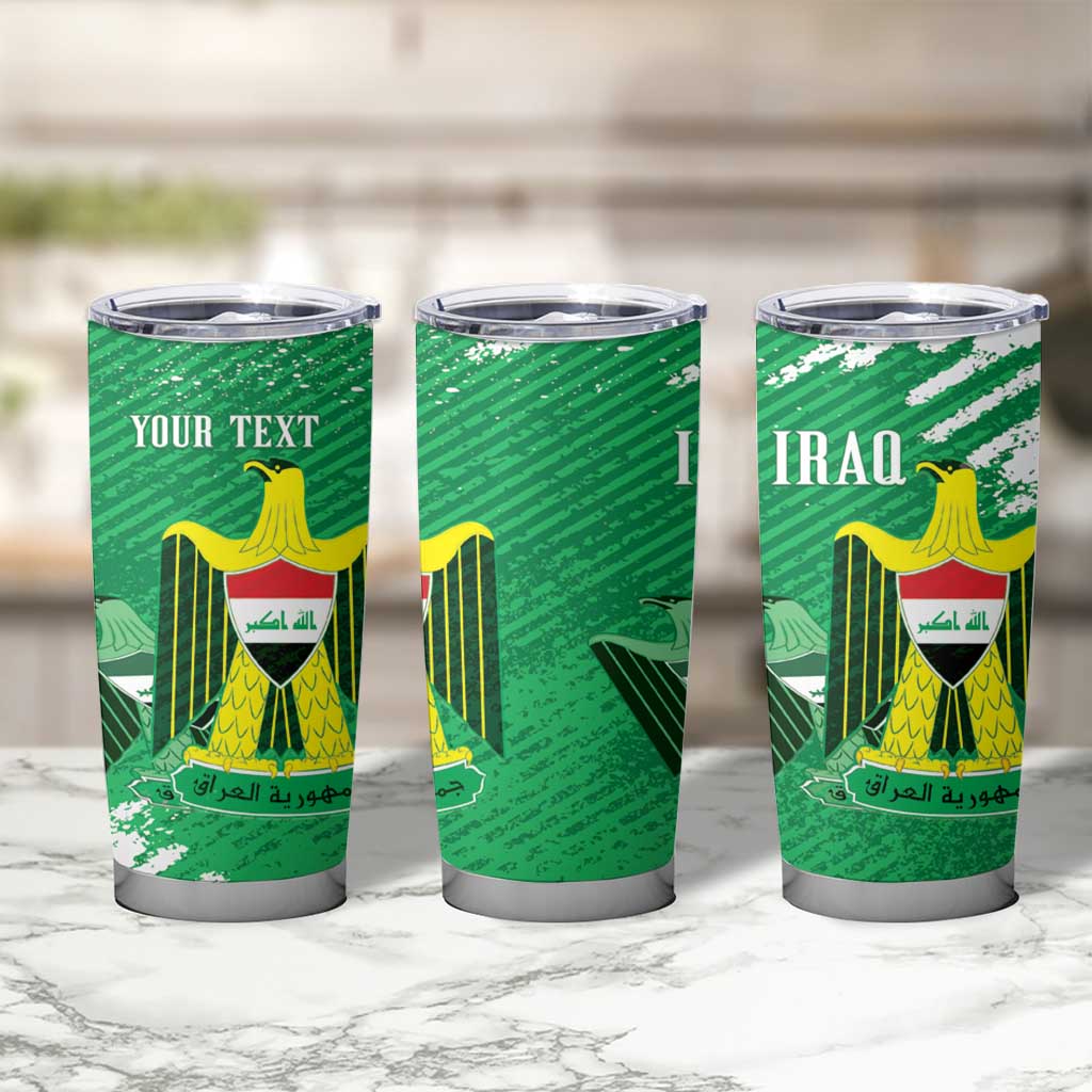 Iraq Football Custom Tumbler Cup Come On Lions of Mesopotamia