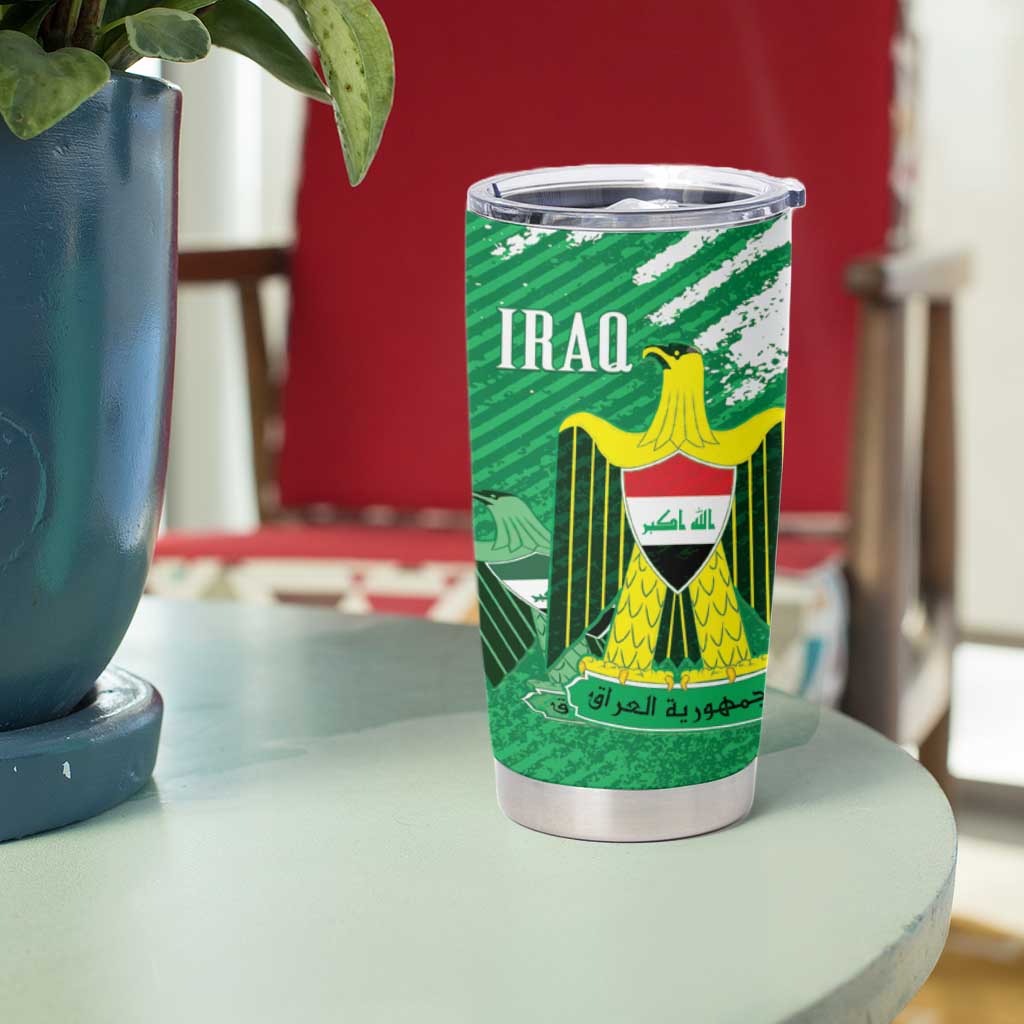 Iraq Football Custom Tumbler Cup Come On Lions of Mesopotamia