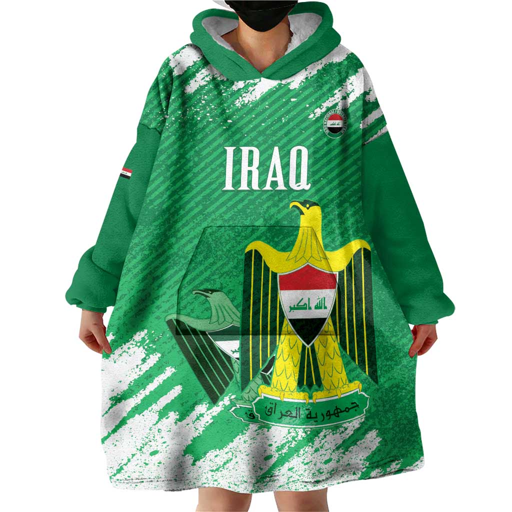 Iraq Football Custom Wearable Blanket Hoodie Come On Lions of Mesopotamia