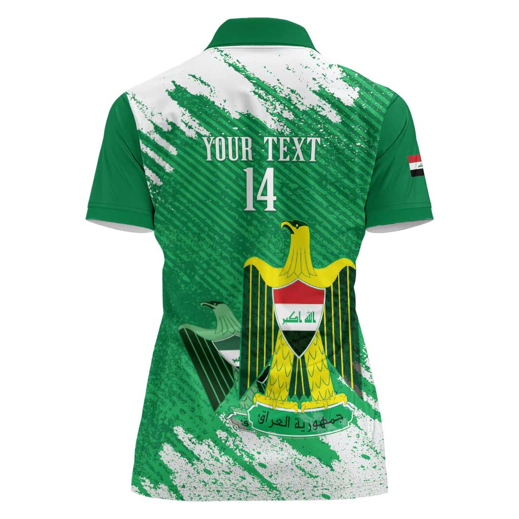 Iraq Football Custom Women Polo Shirt Come On Lions of Mesopotamia