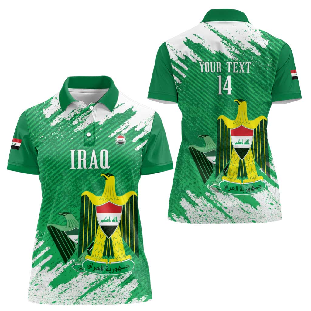 Iraq Football Custom Women Polo Shirt Come On Lions of Mesopotamia