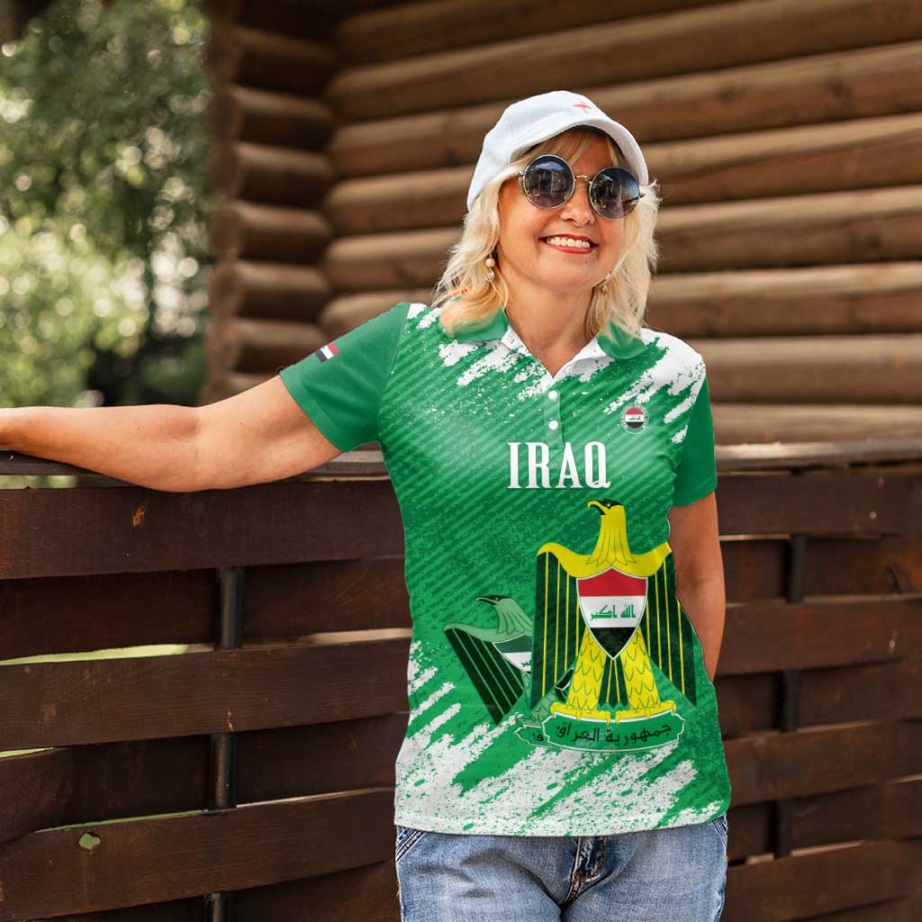 Iraq Football Custom Women Polo Shirt Come On Lions of Mesopotamia