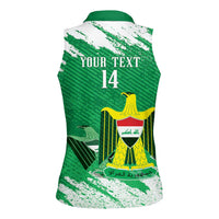 Iraq Football Custom Women Sleeveless Polo Shirt Come On Lions of Mesopotamia