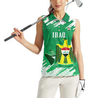 Iraq Football Custom Women Sleeveless Polo Shirt Come On Lions of Mesopotamia