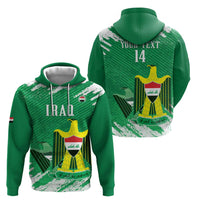 Iraq Football Custom Zip Hoodie Come On Lions of Mesopotamia