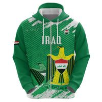 Iraq Football Custom Zip Hoodie Come On Lions of Mesopotamia