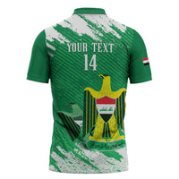 Iraq Football Custom Zipper Polo Shirt Come On Lions of Mesopotamia