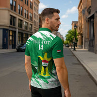 Iraq Football Custom Zipper Polo Shirt Come On Lions of Mesopotamia