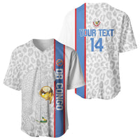 DR Congo Football Custom Baseball Jersey Come On Leopards White Color