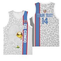 DR Congo Football Custom Basketball Jersey Come On Leopards White Color
