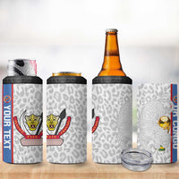 DR Congo Football Custom 4 in 1 Can Cooler Tumbler Come On Leopards White Color