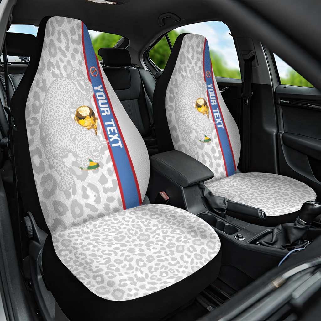 DR Congo Football Custom Car Seat Cover Come On Leopards White Color